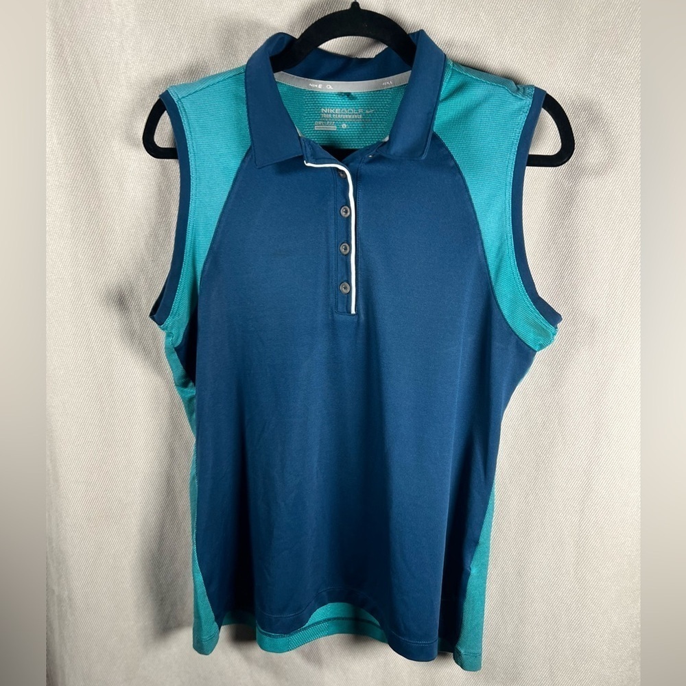 Nike Golf Tour Performance Dri-Fit Sleeveless Tank Top - Large in Blue Tones